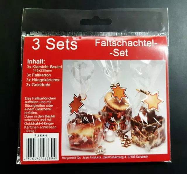 3er Set Faltschachteln- Komplettset für Plätzchen, Pralinen... NEU