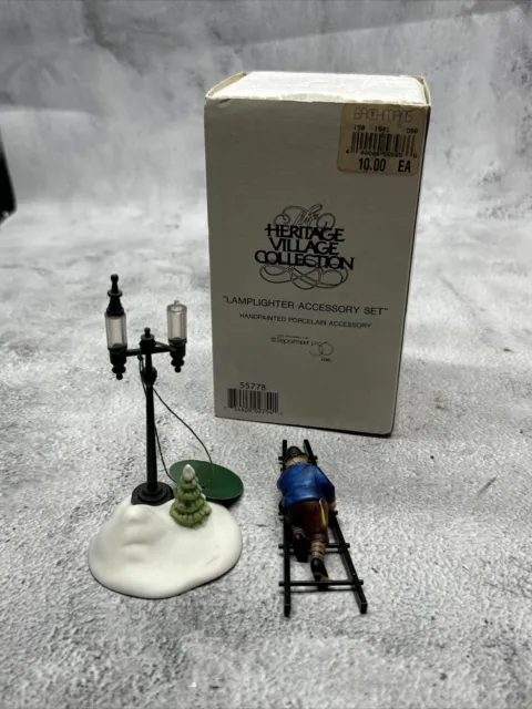 Heritage Village Coll. Dept 56 Lamplighter Accessory Set Dickens Series 5577-8