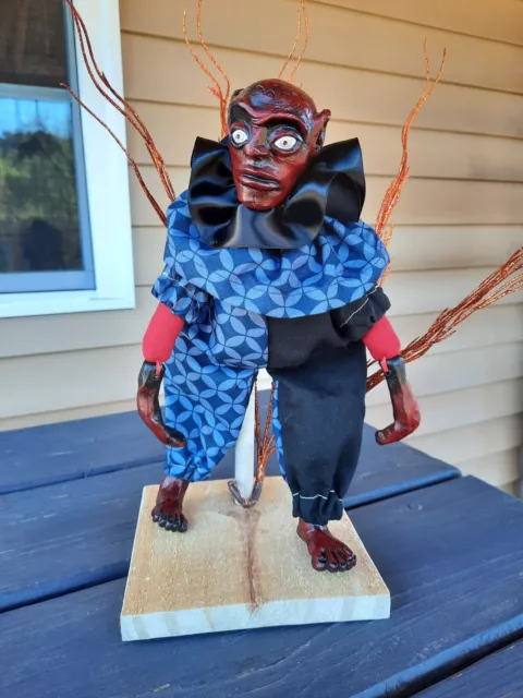 Handmade Ceramic Demon Clown Art Doll, OOAK, Unique
