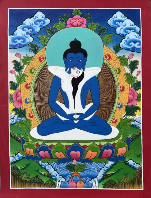 Original Hand Painted Buddha Shakti Samantabhadra Tibetan Thangka Painting/Art