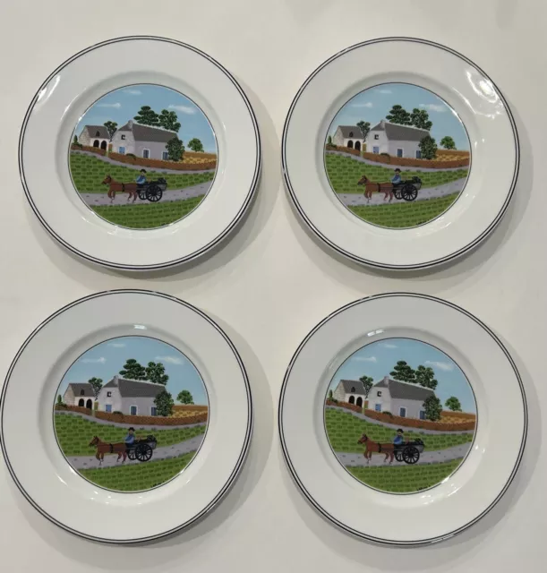 4 Villeroy & Boch Design Naif Salad Plate 8.25” Farmer Germany New With Tags