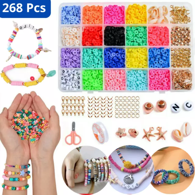 Bracelet Making Kit Beads Jewellery Charms Pendant Set DIY Craft Girls Kids Gift