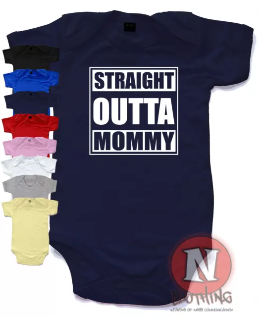 Straight outta Mummy/Mommy Babygrow Baby Suit babygro Great Gift vest 2