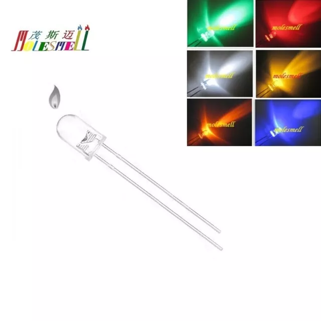 5mm Flicker LED Red Yellow Blue Green White Orange Flickering Leds Diodes Light