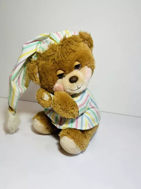 Vtg 1985 Teddy Beddy  Fisher Price #1401 BEDTIME BEAR Stuffed Plush Pre-owned