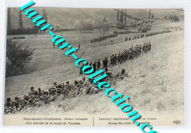 Cpa Carte Guerre Militaire - Deploiement Infanterie Avant Attaque Route Varedde