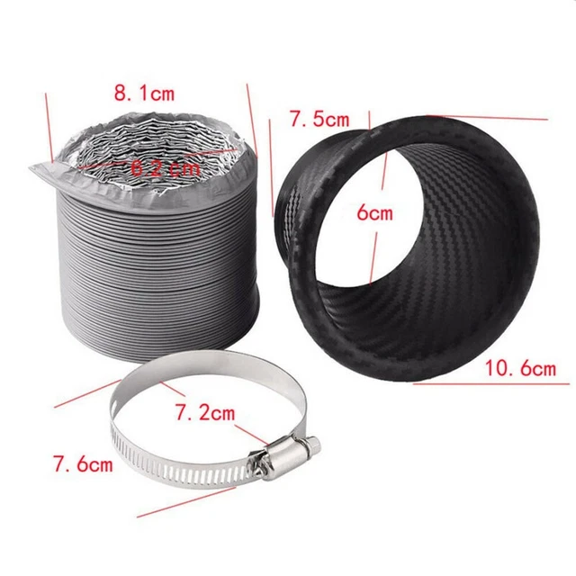 Universale Paraurti Anteriore Turbo Presa D'Aria Tubo Turbina Imbuto Carbon