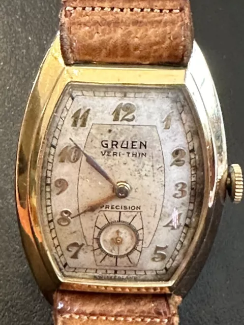 1940-50 Mens Gruen Veri-Thin Wristwatch 17 Jewel Works