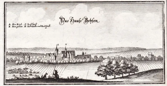 Beesen Elster Ammendorf Halle Saale Sachsen-Anhalt Kupferstich Merian 1650
