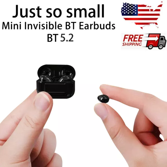 TWS Mini Earbuds Invisible Sleep Headphone Bluetooth 5.2 Earphones Wireless US