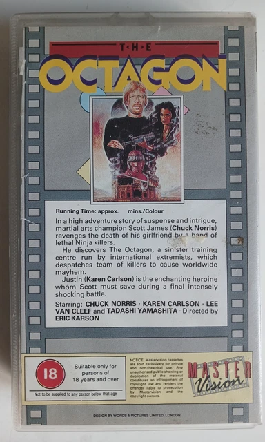 THE OCTAGON 1988 VHS Tape PAL 18 Blockbuster Ex Rental Chuck Norris Lee ...