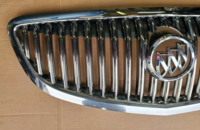 2008-2012 Buick Enclave Front UPPER Bumper Grille Chrome w/ BRACKETS OEM 2