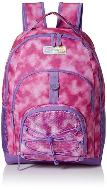 New Limited Too Big Girls Bungee Backpack, Tie Dye Pink, One Size