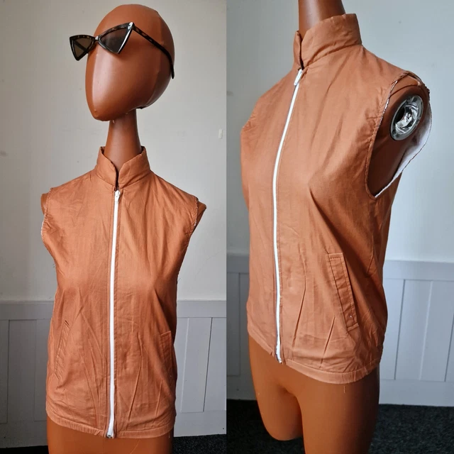 Deadstock Gillet Leggero anni 70 - Taglia 6/14 anni - Marrone Vintage Donna Teen BE47
