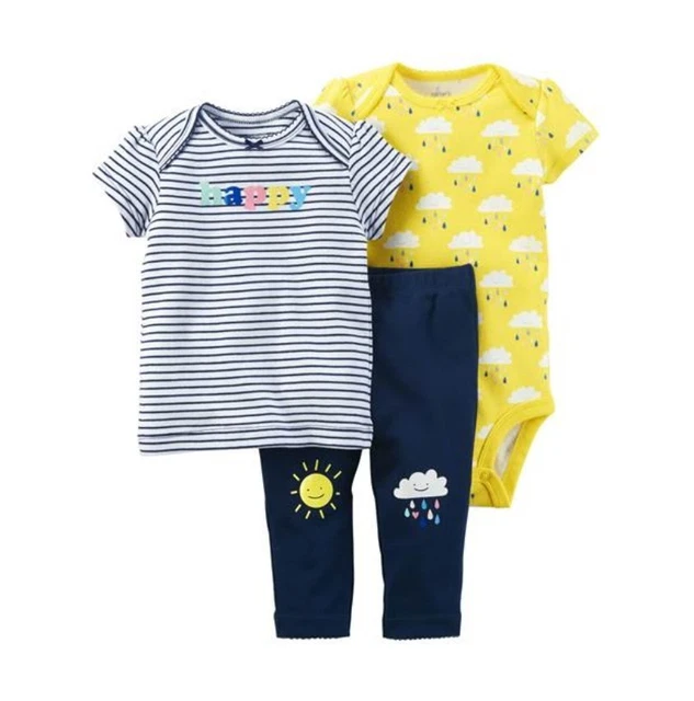 Carter's Baby Girl 3-Piece Set ~ Shirt, Bodysuit and Pants ~ NB ~ NWT