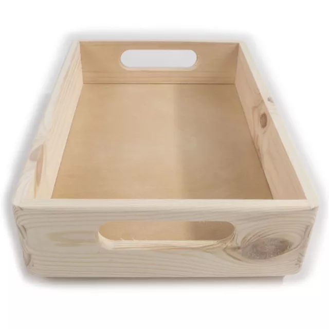 Wooden Open Decorative Storage Boxes / 5 Sizes / Small to Large Pinewood  Crate