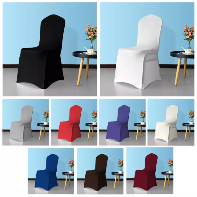 Dining Chair Seat Covers Flat Spandex Slip Banquet Protective Stretch Covers UK