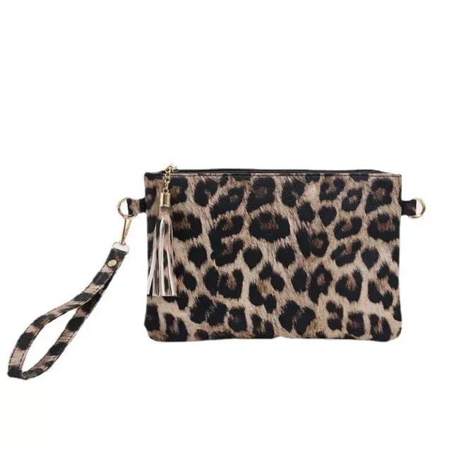 Fashion Ladies Leopard Print Leather Clutch Purse Women'S Stylish Cheetah