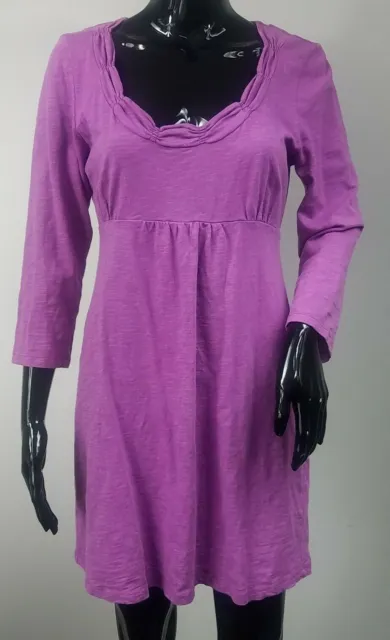 Boden Womens Dress Size US 6 Purple 100% Cotton 3/4 Sleeves