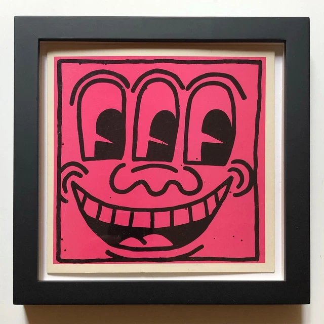 KEITH HARING THREE Eyed Face 1998 Iconic Offset Color Litho Framed ...