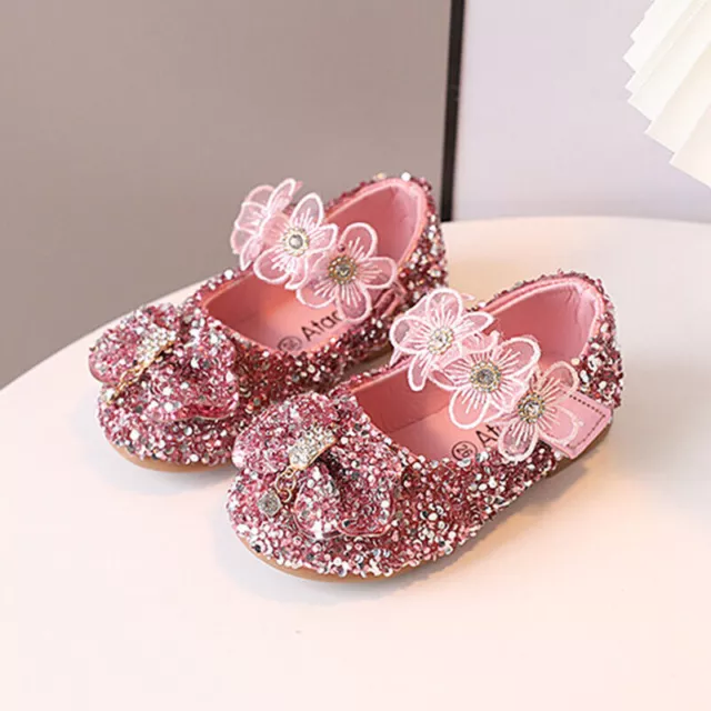 Toddlers Girl Kids Baby Formal Dress Princess Party sequin Dance School Shoes 3