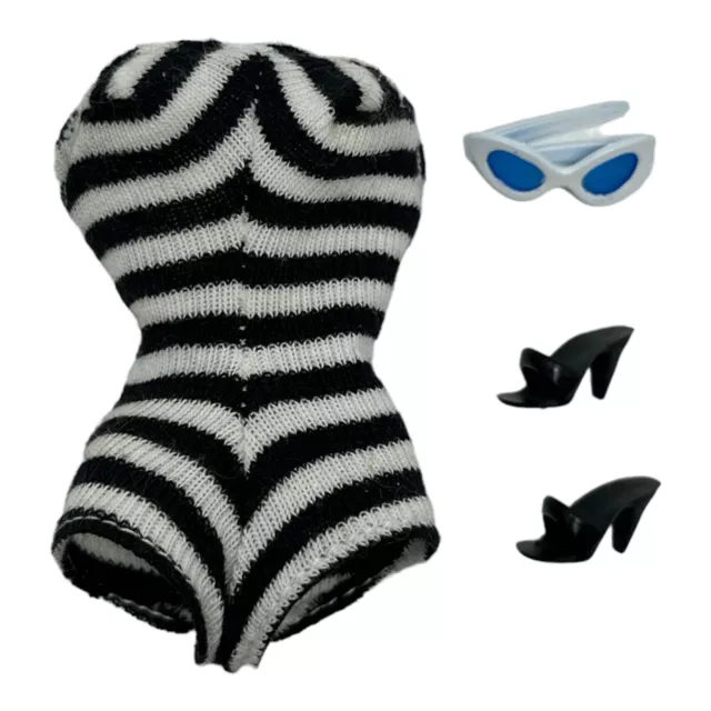 Vintage Barbie BLACK & WHITE Zebra SWIMSUIT Original Bathing Suit REPRO Set Vintage Barbie BLACK & WHITE Zebra SWIMSUIT Original Bathing Suit REPRO Set