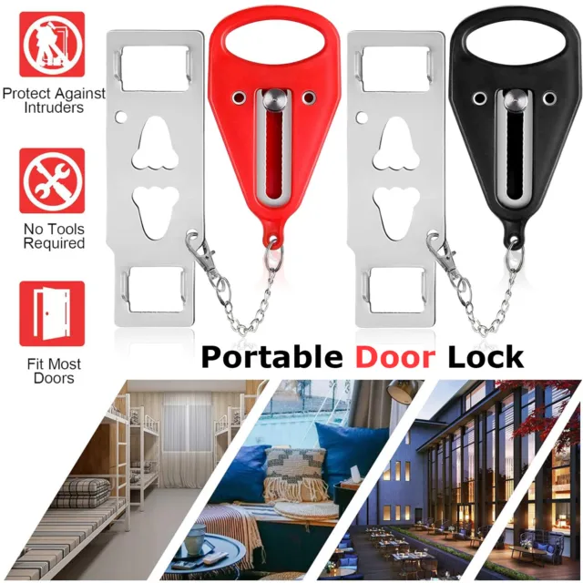 Portable Door Lock Hardware Safety Security Tool for Home Privacy Travel Hotel.