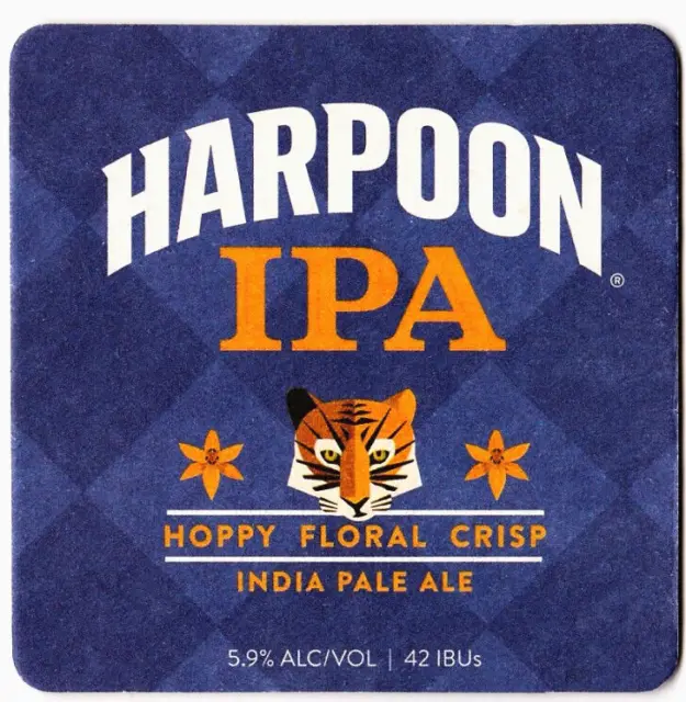 Harpoon Brewery  IPA Beer Coaster  Boston MA