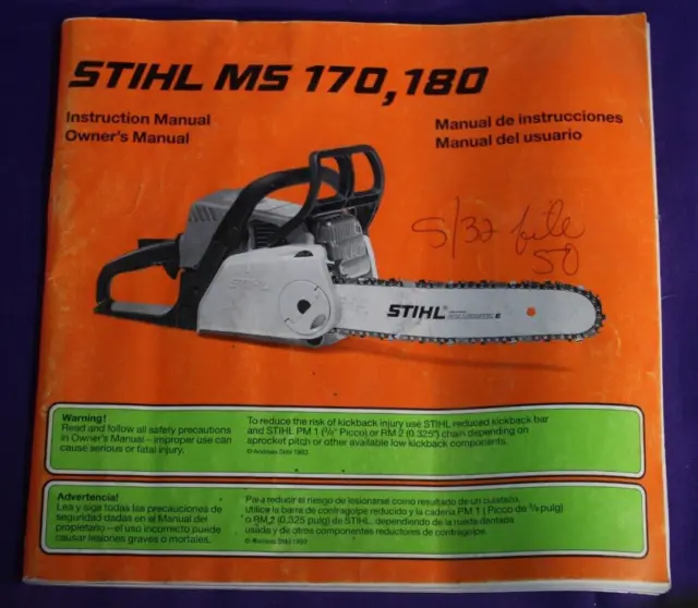 Manual de instrucciones motosierra Stihl MS170 MS180 2005
