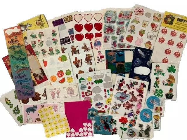 Vintage 1970'S 1980'S Stickers Partial Sheets Hallmark Misc Lot