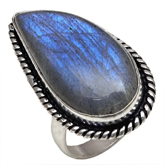 Copper Turquoise Ring Silver Blue 925 Sterling Size All Gemstone Handmade Gift