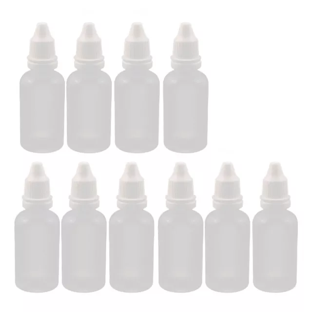 10pcs 30ml gotero botella de aceite  gota de líquido ojo Compresible Tapa blanca