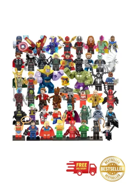 48PCS DC Marvel Superheroes Minifigures Toys Fit Lego