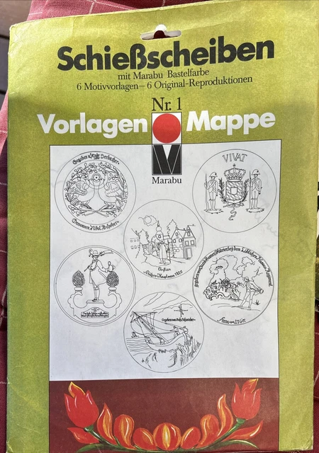 Vorlagenmappe, Schießscheiben, 6 Stück, Marabu, Vorlagen unbenutzt