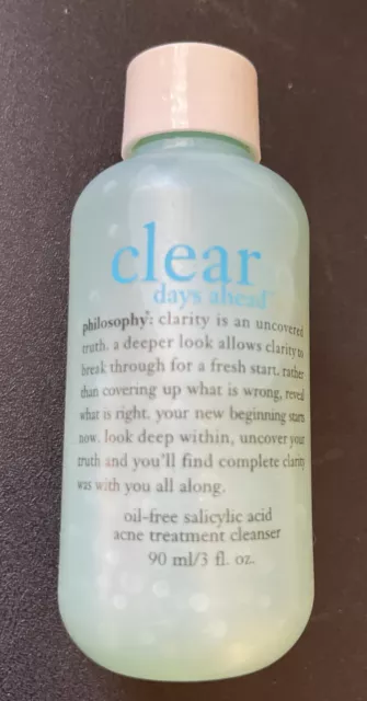 NWOB Philosophy Clear Days Ahead Oil Free ￼Salicylic Acid ￼Face Cleanser 3 Oz