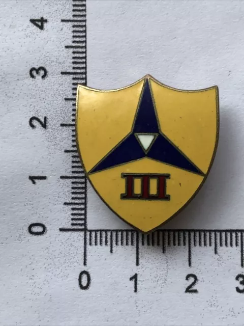 Ww2 Us Army 3 Rd Corps Detachement  Dui Crest Insignia Pin's Badge German Made 3