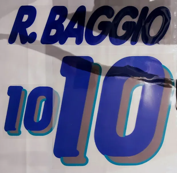 NAMESET ITALIA R.BAGGIO, CODINO, KIT IN FLOCK Nome e numero calcio U.S.A. 1994