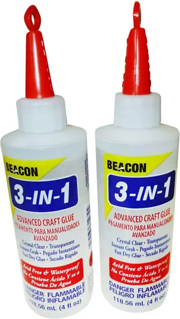 BEACON ADHESIVES 3-IN-1 Advanced Craft Glue 118.56 ml, Dries Crystal Clear  Pack £13.18 - PicClick UK