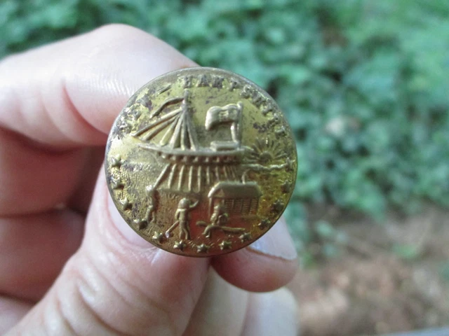 Post Civil War? Indian War New Hampshire Volunteer Militia Coat Button Relic