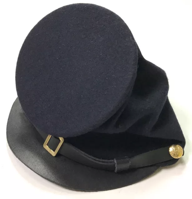 Civil War Us Union Blue Wool Enlisted Kepi Forage Cap Hat-Medium