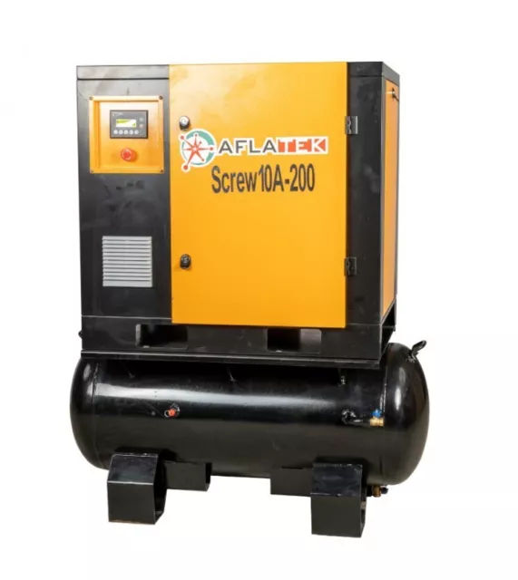 Compressore a vite Aflatek compressore 7,5 kW contenitore 200 l 1,1 m3/m 64 dB 10 bar