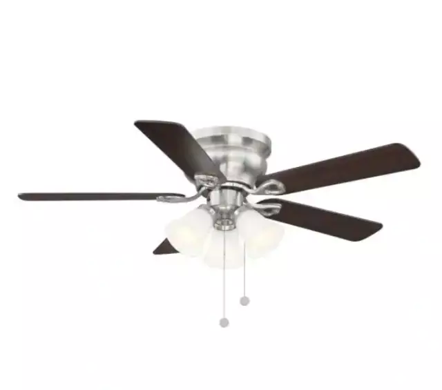 Clarkston II 44 in. LED Indoor Brushed Nickel Ceiling Fan Light Kit