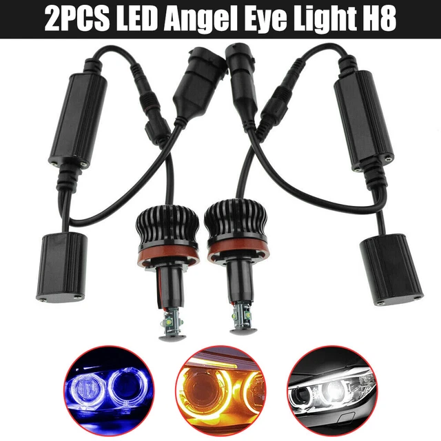 Coppia Lampadina H8 20W LED Occhi d'Angelo Alone Anelli per E90 E92 E93 E60 E61 E70