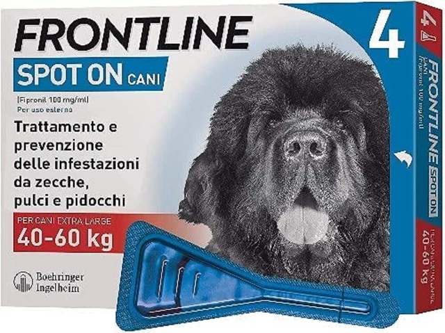 FRONTLINE Spot On 4 Pipette Cane Taglia XL 40 60 Kg Antiparassitario Antipulci