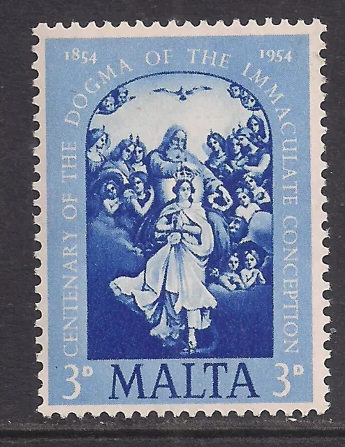 Malta 1954 QE2 3d Dogma Immaculate Conception SG 264 MM ( E1162 )