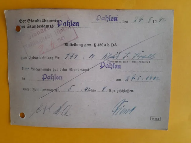 German Registery Office Documents ( Standesamt)  1940  *  1945    72