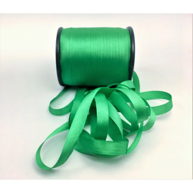 Cinta bordada de seda pura verde esmeralda brillante 7 mm 1/4" de ancho Japón -2-1/2 yardas