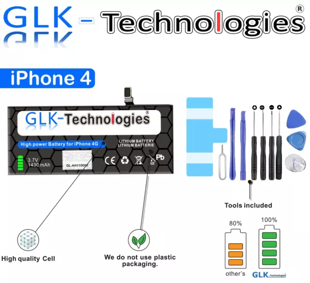 GLK Akku für Original Apple iPhone 4 4G Batterie Werkzeug TOP Qualität