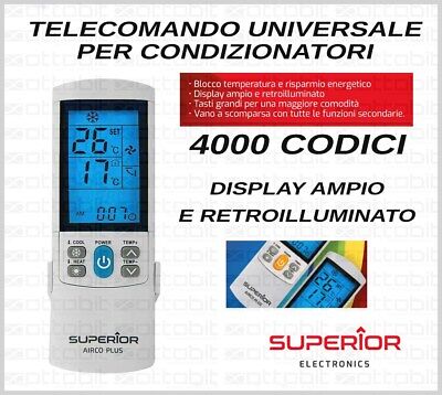 Telecomando Universale per Condizionatori dAria Superior Electronics AirCo Plus Bianco 