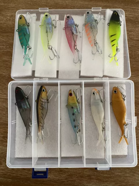 10 lures soft vibe 100mm quick catch quickcatch Darwin sim transam thready